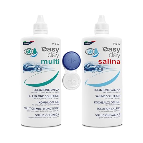 Bipack Easy Day Multi Soluzione unica 360 ml + Easy Day Salina 360 ml + Portalenti incluso