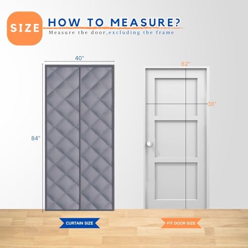 Rideau magnétique isolant thermique de porte protection froid 110x240