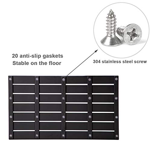 GOBAM Bamboo Bath Mat, Extra Large, 31.50 x 18.35 x 1.3 inches - Non-Slip Floor Mat for Bathroom, Spa, Sauna, Kitchen, Indoor & Outdoor Spaces, Shower Mat for Bathroom Decor - Black - Thumbnail 6