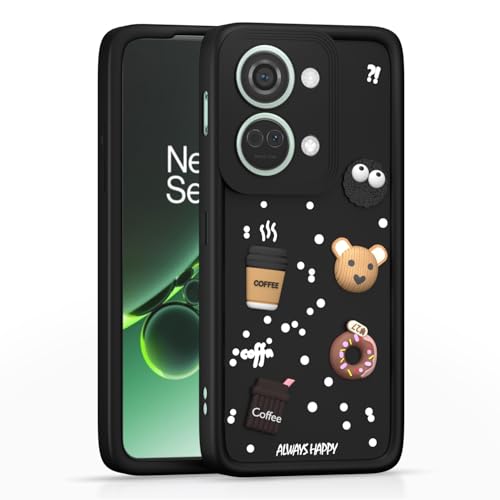 Image of Outlouders Back Cover for OnePlus Nord 3 5G | 3D Cartoon Bear Cute Fun Silicone Full Body Protection Bumper Case (Black)