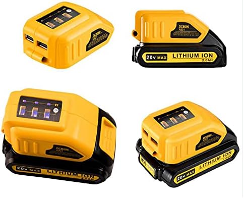 DCB090 USB Adapter for All Dewalt 10.8V/14.4V/18V Lithium Ion Battery Packs YEX-BUR Cordless USB Charger Power Source Portable Converter Charging Adapter for USB Mobile Devices