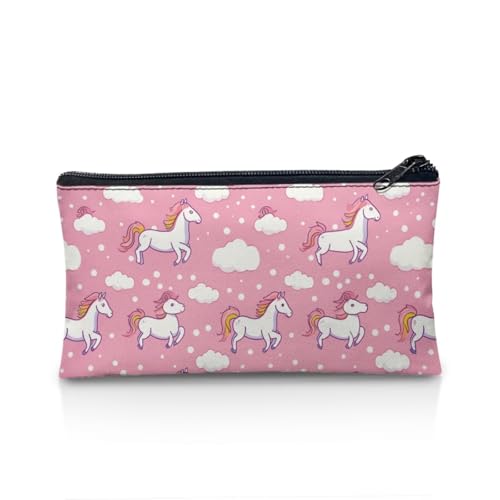 Image of Horse Pencil Case for Girls Lightweight Kawaii Pencil Box Soft Stationery Storage Pouch for Preschool Pink Pen Organizer Roomy Capacity