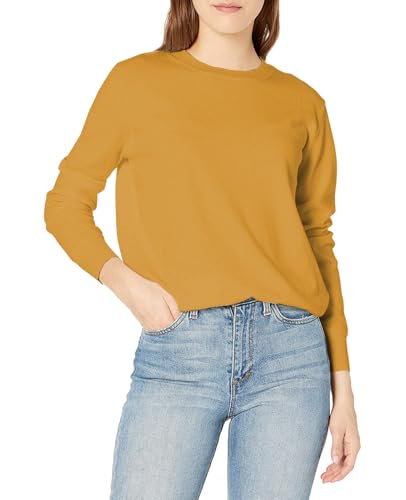 QUALFORT Women's Sweater Crewneck Sweater Pullover Mustard Yellow...