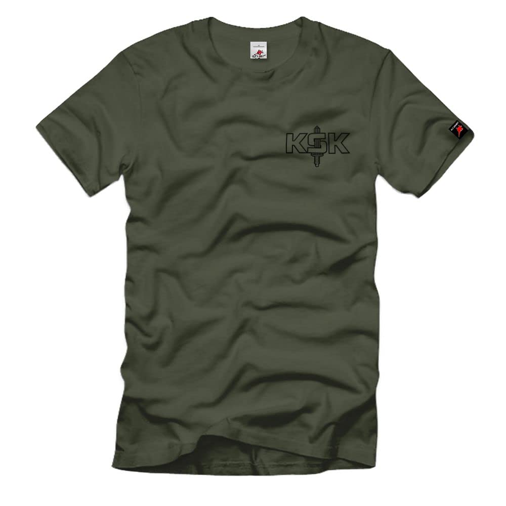 T-shirt imprimé skull KSK 38755 couleur olive coupe S - 4