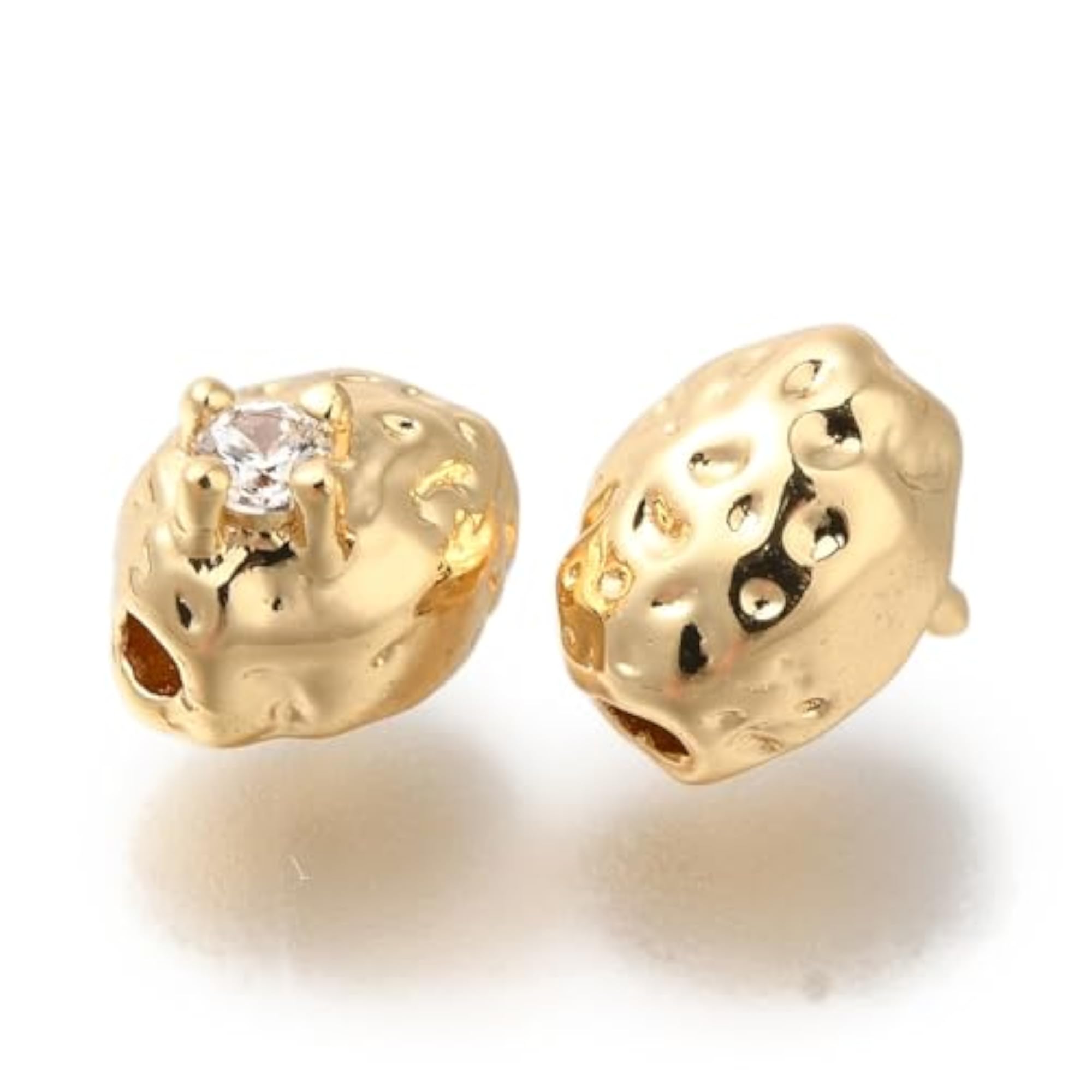 Brass Cubic Zirconia Spacer Beads for DIY Jewellery Making