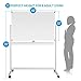 Mobile Whiteboard, Double Sided Dry Erase Board Aluminum Frame, Rolling Stand White Board & Accessories with 4 Markers, 1 Eraser, 12 Push Stickers (48x32)