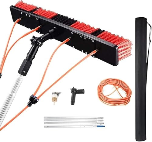 Poteau de nettoyage de vitres télescopique avec kit alimenté en eau pour toits - 2
