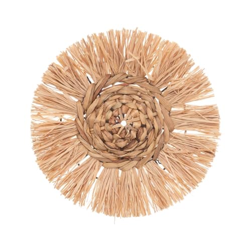 Set 3 décos murales raphia & fer Ø25-36cm Atmosphera