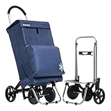 Carrito de Compra Plegable con Bolsa Térmica Impermeable y 4 Ruedas,Ligero,...