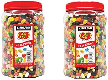 Kirkland Signature Jelly Belly 49 Flavors Of The Original Gourmet Jelly Bean - 4 Lb (64 Oz) Jar - Cos15 (2-Pack)