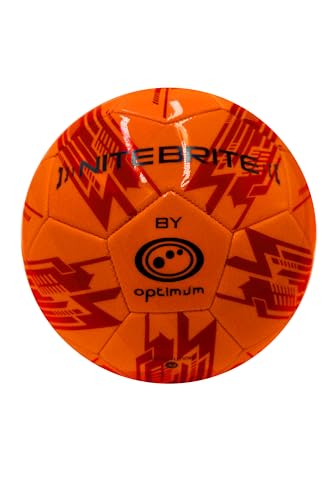 Optimum LED Light-Up Football Ball Size 5 – Glow in The Dark Soccer | Motion Activated with Auto-Off | Durable Water-Resistant Night Play | Pump & Spare Batteries Included | UK Brand