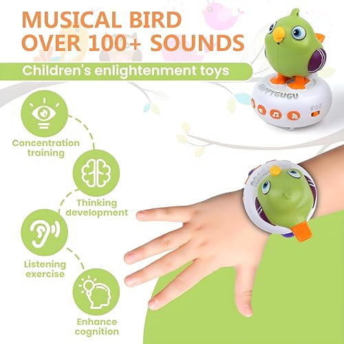 Image of Cable World Interactive Talking Bird Toy for Kids with Wrist Strap, USB Rechargeable Smart Singing Bird, Repeat Voice, Songs, Stories & Whistling, Educational Musical Toy for Boys & Girls (2 Colors)