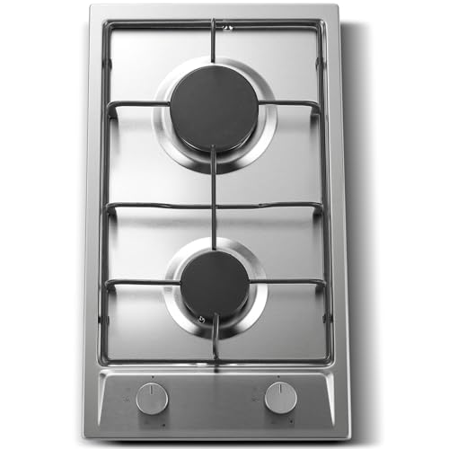 Foto von TopStrong Gaskochfeld 2 Flammig, 30cm Edelstahl Gaskochfeld mit Automatischer Flammenschutz, Einbau Gasherd, 4200W, Erdgas und Propangas