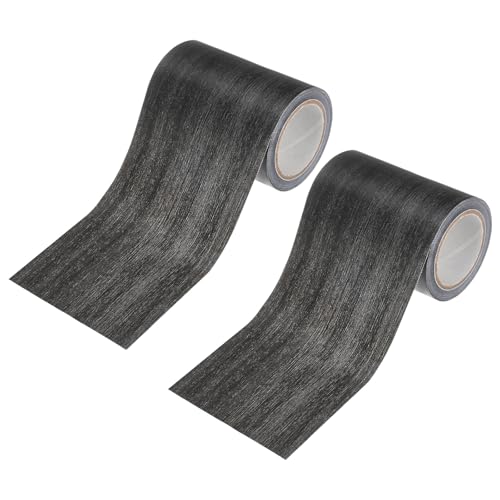 Image of M METERXITY 2-Roll Wood Grain Repair Tape, 3.15in x 15ft Textured Realistic Self-Adhesive Wood Floor Tape Contact Paper for Furniture /Floors /Home [Ebony]