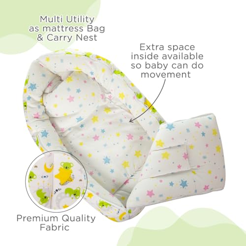 Image of Mee Mee 3 in 1 Baby Bed, Sleeping Bag & Carry Nest, Koala Bear Embroidery, Shearing Finish & Cotton Soft from Inside, Machine Washable & Portable Bassinet, 0M+, Green