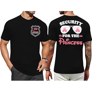 FRYAID Camiseta mágica de equipo de seguridad de princesa para hombre, camisetas de manga corta para papá, fiesta de cumpleaños, viaje familiar