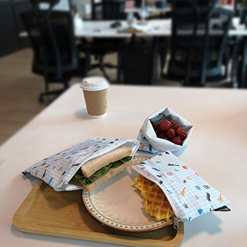 Reusable Sandwich Bags Snack Bags - Set Of 5 Pack, Dual Layer Lunch Bags With Zipper, Dishwasher Safe, Eco Friendly Food Wraps, Bpa-Free. (Music) #TOP1