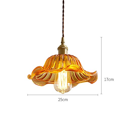 Lámpara colgante de cristal ámbar tipo chandelier nórdico con líneas latón 2