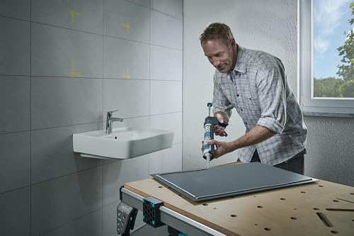 wolfcraft Kartuschenpresse MG 100 - Auspresspistole für Silikon & Acryl - 310 ml Kartuschenwechsel, Leichtgewicht, Glasfaserverstärkt, Perfekt für Heimwerkerarbeiten - 130 kg Auspressdruck - 4351000