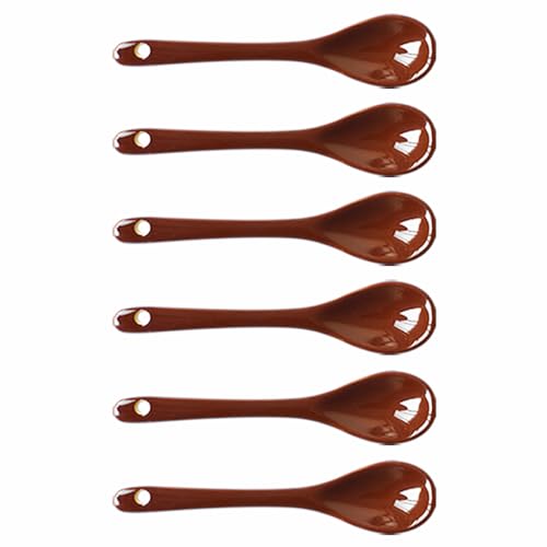 Xmomx 6 pcs Porcelain Egg Spoons Tea Spoon Ceramic Spoons 4.7 inch Coffee Dessert Yogurt Tea Milky Coffee