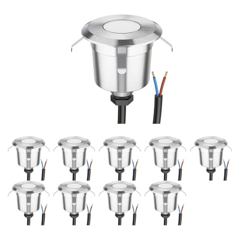 ledscom.de 10 Stück LED Bodeneinbauleuchte AGENA für außen, IP65,...