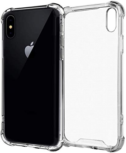 CITYFUNDAS Apple iPhone X/XS Funda Transparente con Bordes Reforzados, Carcasa Protectora Anti Golpes con Refuerzo en Las Esquinas Compatible con iPhone X/XS