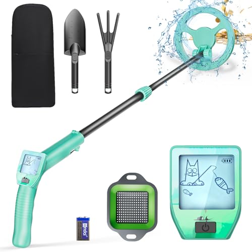 Detector de Metales Niños, Metales Detector con Bobina Impermeable de 18 cm con Pantalla LCD, Detector de Metales Muy Sensible con Bobina de Investigación Impermeable para Niños o Principiantes