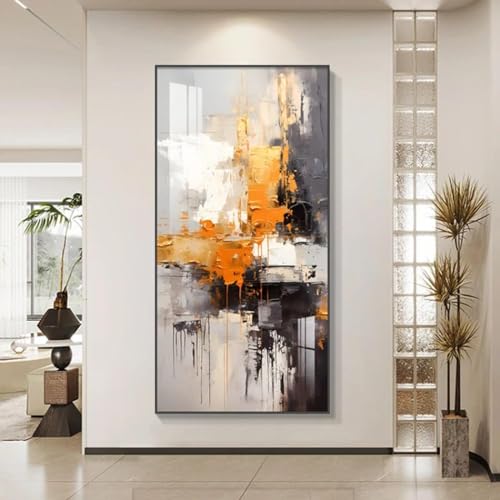 Peinture murale pour salon en toile encadrée premium HYFBH 65 x 130 cm
