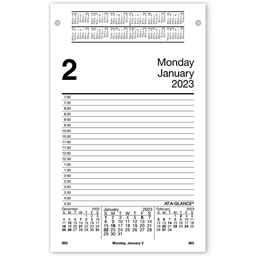 ATAGLANCE 2023 Daily Desk Calendar Refill, 5 X 8