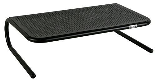 Allsop Large Metal Art Monitor Stand, 18-Inch wide platform holds 50 lbs with keyboard storage space - Black (30336) - Image 6