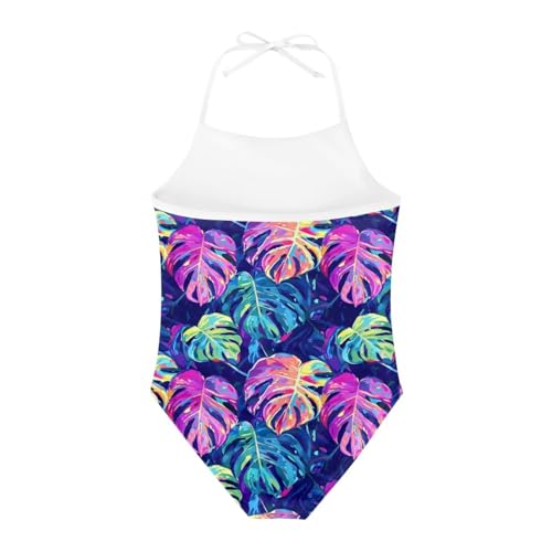 One-Piece Swimsuit Floral Design Beach Swimwear Bathing Suit for 3-8 Years Girls2