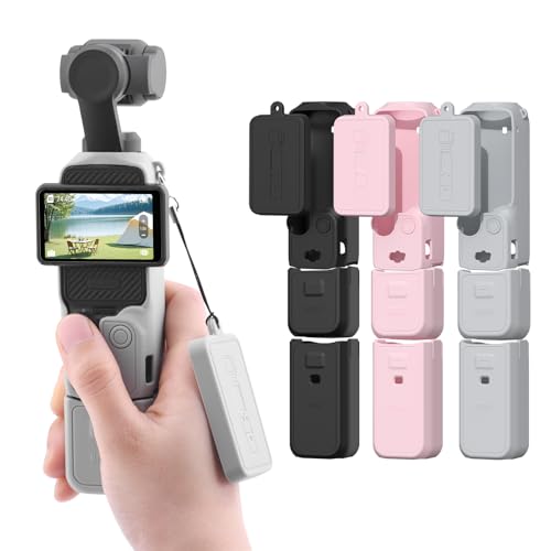 BRDRC Pocket 3 Silicone Cover, Protective Case Lens Protector Scratch-Resistant Sleeve Skin Compatible with DJI OSMO Pocket 3 Creator Combo Accessories(Grey)