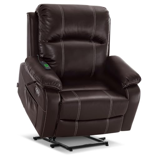 10 Best Massage Chair for Small Person: Compact Comfort with Lift and Heat 7 MCombo Small-Wide Power Lift Recliner Chair with Massage and Heat for Petite Elderly People, 3 Positions, 2 Side Pockets, USB Ports, Faux Leather R7410 (Dark Brown, Small-Wide)