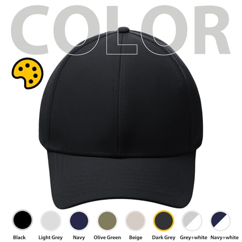 Image of LiuSuper XXL Oversized Quick Dry Baseball Cap for Men & Women Big Heads, Adjustable Unisex Sports Performance Sun Hat One Size for Golf, Running, Workout Dark Grey