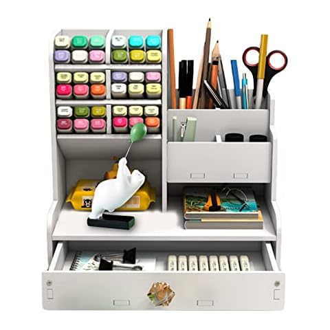 Organizador de Escritorio Suwang con Cajón Blanco Cover