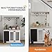 PawHut Hundekäfig für Zuhause, Hundebox mit 3 Türen, Haken, Hundehaus mit Radiergummi, Schreibtafel, Aufbewahrungsregal für Spielzeug, für große Hunde, Weiß