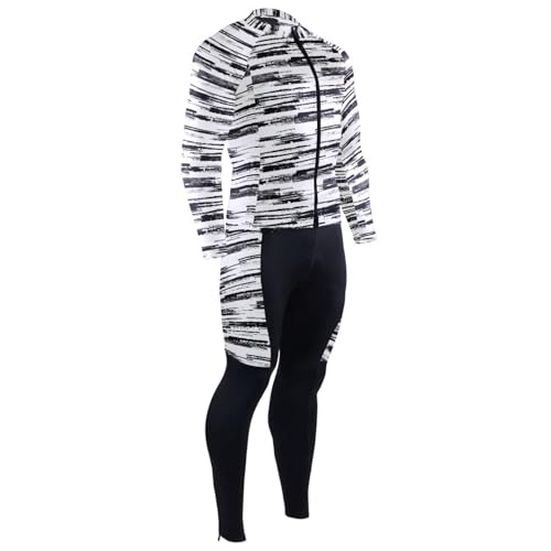 Koszulka rowerowa z kieszeniami wiatrówka zima rower sprzęt jeździecki 3D wyściełany, Czarna linia, 3XL