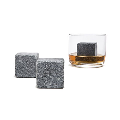 Original Whisky Stones MAX By Teroforma – Handcrafted Natural Large Soapstone Beverage Chilling Cubes (Set of 2)