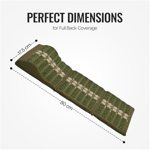 Image of Wiselife Acupressure Mat and Pillow Set with Bag - Large 71x44 cm Spike Acupressure Mat for Back & Neck Pain Relief, Muscle Relaxation, Stress Relief & Sciatica Support (Green)