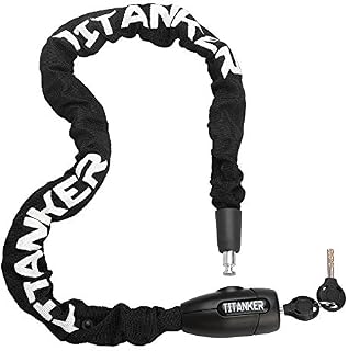 Titanker Bike Chain Lock, 8mm Thick Security Anti-Theft Bike Lock Chain with Keys