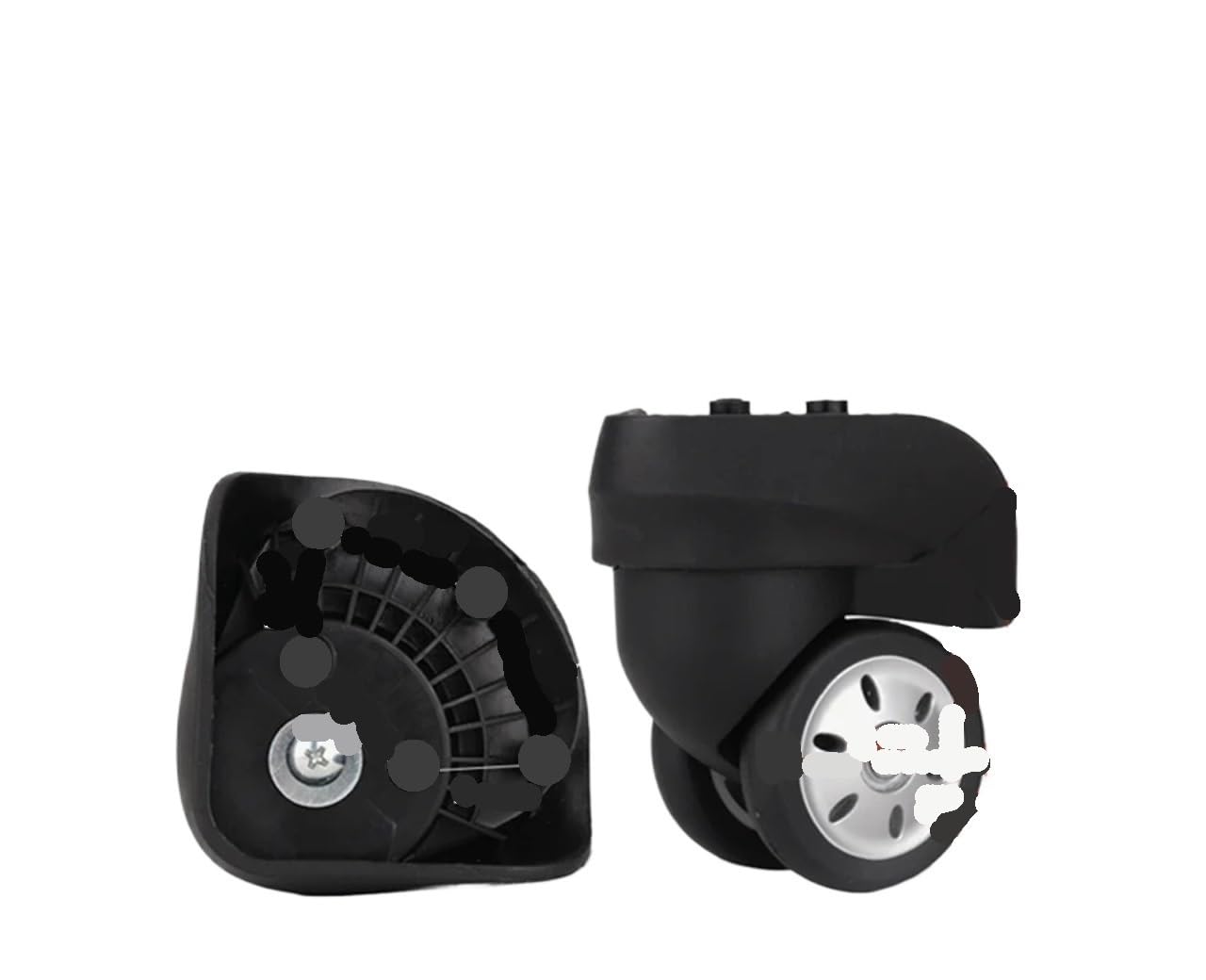 2 Piezas de Accesorios universales for Ruedas Equipaje con for reparación Maletas Viaje contraseña(L Black)