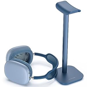 Headphone Stand, Desktop Headset Holder Heavy Base Desk Earphone Stand Aluminum Gaming Headset Hanger Rack for AirPods Max, AirPods, AirPods Pro, Sony, Beats, Bose, Razer and More(Blue)