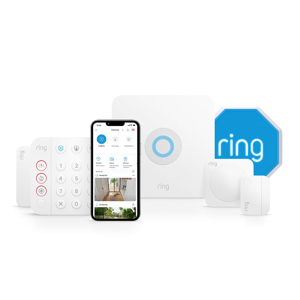 Ring Ring Alarm-Set - S mit Außensirene | Alarmanlage für Haus & Wohnung mit WLAN und Sensoren | Alarm-Benachrichtigungen direkt auf dein Smartphone | haustierfreundlich | Alexa-kompatibel