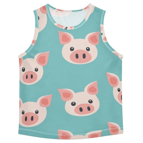 susiyo Cute Pigs Boys Sleeveless Tank Top Girls Athletic T Shirt