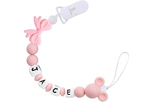 Pink Pacifier Clip Personalized, Custom Pacifier Holder