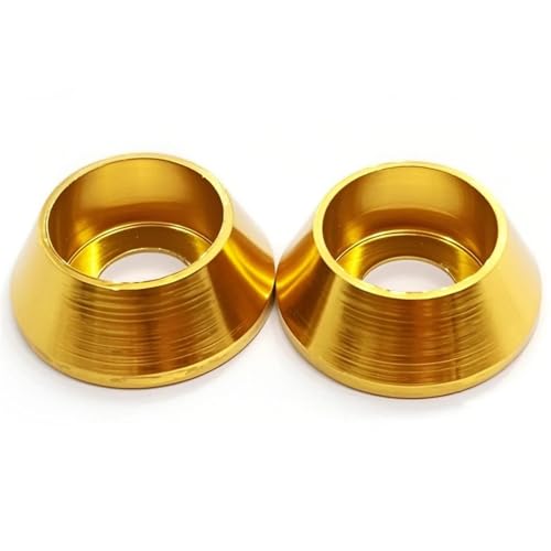 Lkq-������ M2 M2.5 M3 M4 M5 M6 M8 Aluminum Cup Head Washer Anodized Oxidation Cone Washers, 6Pcs, �������肵�Ă��đϋv��������(Gloden,M2.5 (6Pcs)