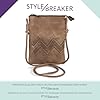styleBREAKER Sac à bandoulière mini pour femme avec découpes en zigzag et clous, sac à épaule, sac à main, sac 02012211, couleur:Rouge #4
