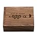 LXSINO 32GB Wood USB 3.0 Flash Drive With Laser Engraved Mr & Mrs Design - Wooden Heart Shape Memory Stick With Box for Wedding/Couple/Parents (Walnut)