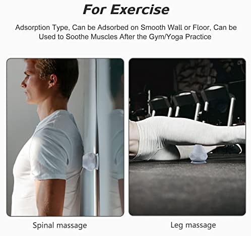Zengest Adsorption Type Silicone Trigger Point Pusher Massage Ball with Suction Cup, Small Fascia Ball Massager to Massage Muscle and Acupuncture Point for Back/Neck/Shoulder/Hand/Foot