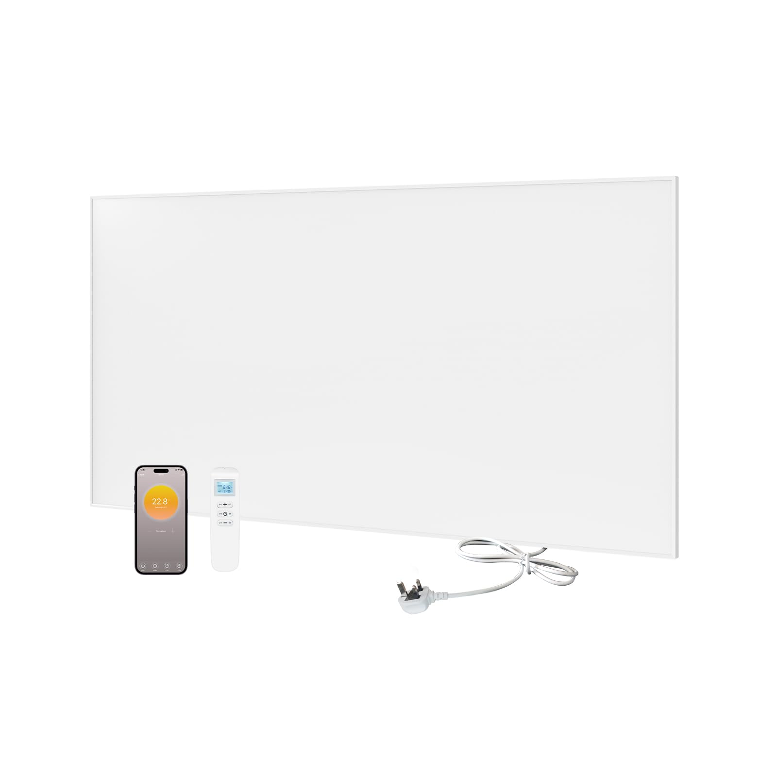 byecold Infrared Heater Panel Built in Thermostat, 700W Far Infrared Electric Heater Panel Wall Mounted, Wifi App Remote Control, Energy Efficient Heater for Bedroom/Living Room - 1203x603mm